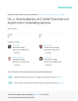 D6. 4: Final evaluation of CLASSiC TownInfo and ... - Microsoft