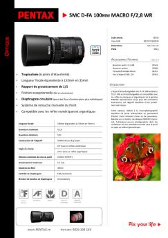 DFA 100mm_Macro_WR_fiche_technique
