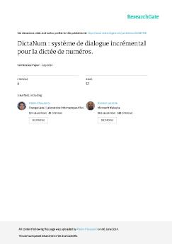 DictaNum : système de dialogue incrémental pour la dictée ... - Microsoft