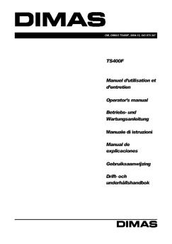 TS400F Manuel d'utilisation et d'entretien Operator's ... - Husqvarna