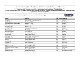 DEALER ADRESSE CODE POSTAL COMMUNE Hobby ... - De'Longhi