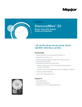DiamondMax 23 Data Sheet - Seagate