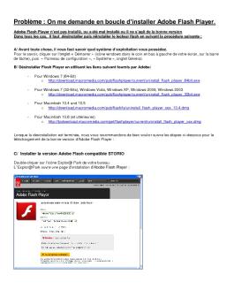 On me demande en boucle d'installer Adobe Flash Player. - Vtech