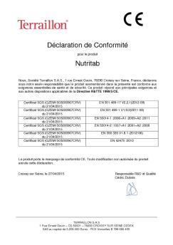 Déclaration de Conformité Nutritab - Terraillon