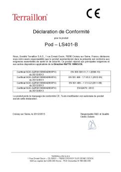 Déclaration de Conformité Pod – LS401-B - Terraillon