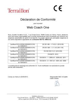 Déclaration de Conformité Web Coach One - Terraillon