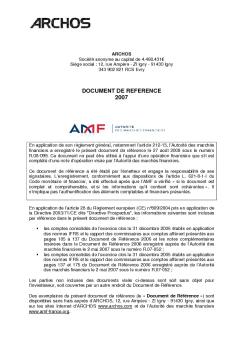 Document de Référence 2007