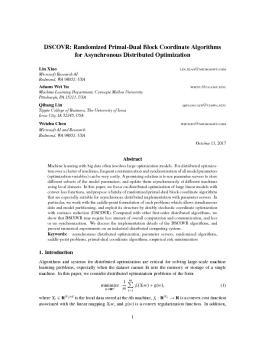 DSCOVR: Randomized Primal-Dual Block Coordinate ... - Microsoft