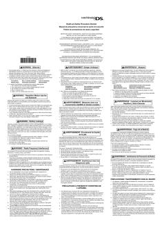 HARDWARE PRECAUTIONS / MAINTENANCE WARNING - Nintendo