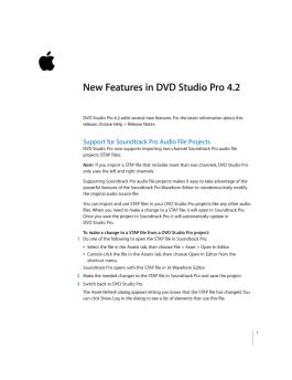 DVD Studio Pro 4.2 New Features