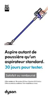 Aspire autant de poussière qu'un aspirateur standard. 30 ... - Dyson