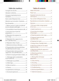 Table des matières Table of contents - De'Longhi