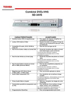 Combiné DVD+VHS SD-34VE - Toshiba