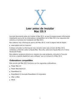 Leer antes de instalar Mac OS X - Apple