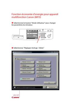 Fonction économie d'energie pour appareil multifonction Canon (MFD)