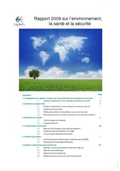 Rapport 2009 sur l'environnement, la santé et la sécurité