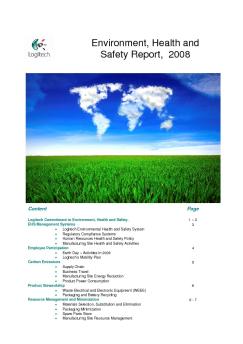 Environment, Health and Safety Report, 2008 - Logitech
