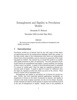 Entanglement and Rigidity in Percolation Models ... - Alexander Holroyd