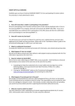 SMART GIFTS from SAMSUNG Available upon purchase of ...