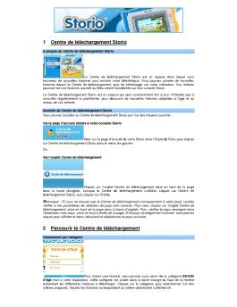 1 Centre de téléchargement Storio 2 Parcourir le Centre de ...
