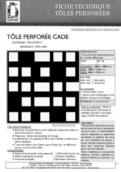 fiche technique tôle perforee cade - Dampere