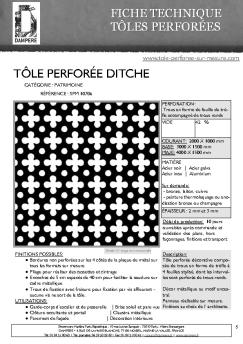 fiche technique tole perforee ditche - Tôle perforée sur mesure
