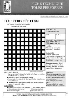 Fiche produit - Tôle perforée sur mesure