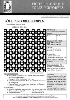 Fiche produit - Tôle perforée sur mesure