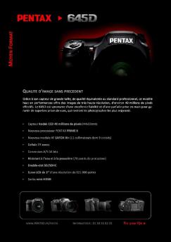 645D Specsheet FR