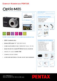 Fiche Technique Optio M85