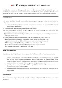 Mise à jour du logiciel *IstD. Version 1.10