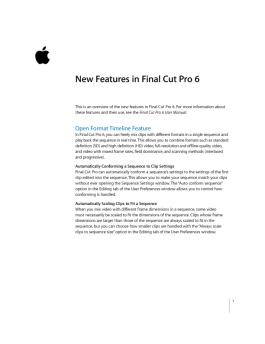 Final Cut Pro 6: New Features (manual)