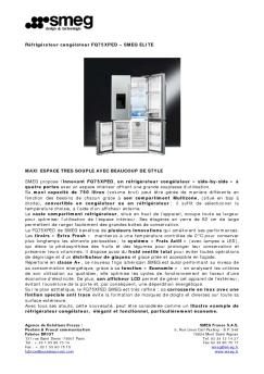Réfrigérateur congélateur FQ75XPED – SMEG ELITE MAXI ESPACE ...