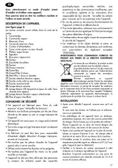 description de l'appareil consignes de sécurité installation - De'Longhi