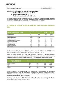 Communiqué de presse -  Archos