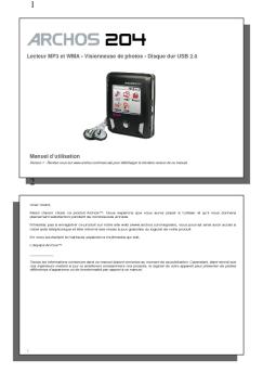 Lecteur MP3 et WMA • Visionneuse de photos • Disque dur ... - Archos
