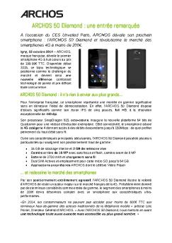 ARCHOS 50 Diamond : une entrée remarquée
