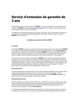 Service d'extension de garantie de 3 ans - Epson