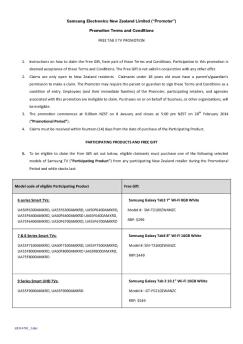 Samsung Electronics New Zealand Limited (“Promoter ...