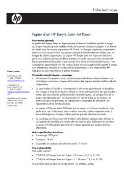 Papier d'art HP Baryte Satin Art Paper