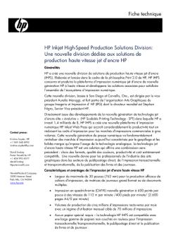 HP Inkjet High-Speed Production Solutions Division: Une nouvelle ...