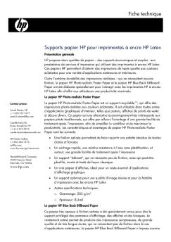 Supports papier HP pour imprimantes à encre HP Latex