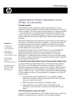 Supports spéciaux HP pour imprimantes à encres HP Latex ou à ...