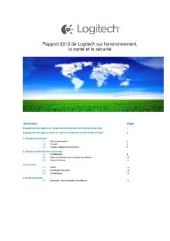 Rapport 2012 de Logitech sur l'environnement, la santé et la ...