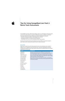 GarageBand Jam Pack 2: Remix Tools Tips (Manual) - Apple