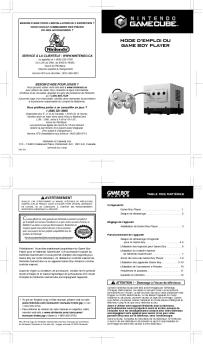 mode d'emploi du game boy player - Nintendo