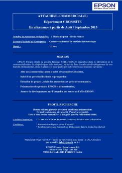 ATTACHE(E) COMMERCIAL(E) - Epson France