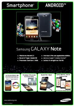 Plateforme Android 2.3 Interface S-Pen avec applications dédiées ...