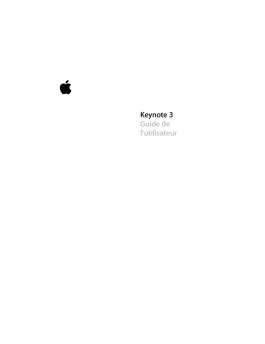 Guide de l'utilisateur de Keynote 3 - Support - Apple