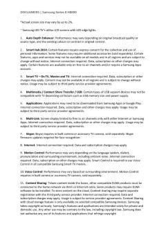 DISCLAIMERS | Samsung Series 8 H8000